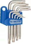 KING TONY 20409PR Star Alloy Steel L - Wrench Set, Standard Type, T10H - T50H Size, 9 Piece