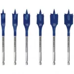 BOSCH Flat Wood Drill Bit Set  13/16/19/20/22/25 Mm 6-pc