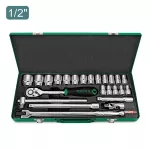TopTul 1/2" DR. Socket Set - Satin 24PCS GCAD2403