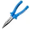 Long nose pliers with side cutter and pipe grip, straight 170mm
