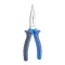 Long nose pliers with side cutter and pipe grip, straight 200mm