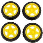 Wheel Yellow For Robot 65mm Rubber