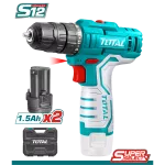 TOTAL Lithium-ion Cordless Drill 12v 2 Batteries 1.5Ah