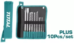 Total 10 Pcs Hammer Drill Bits And Chisels Set