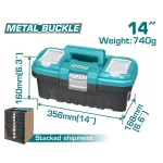 Total Plastic Tool Box With Metal Buckle 14"