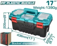Total Plastic Tool Box With Plastic Buckle 17"