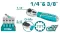 TOTAL 1/4"&3/8" Stubby Ratchet Handle