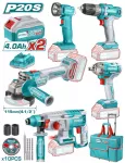 TOTAL 5 Pcs Lithium-Ion Industrial Combo Kit
