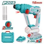 Total Cordless Rotary Hammer 16mm 20v With One Battery 2Ah And Charger