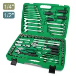 TopTul 96 PCS 1/4" & 1/2" DR. Tool Kit