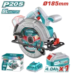 TOTAL Lithium-Ion Circular Saw 20V With 4Ah Battery And Charger