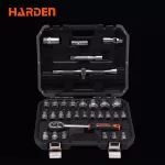 Socket Bits Set 1/2", 32 Pieces, Hexagon + Serrated, From 8 Mm - 32 Mm, Fiber Bag Harden