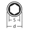 Hexagon Socket For Hexagonal Screws With Internal Square 1/2" 12mm Knipex