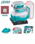 Total Cordless Orbital Palm Sander 20v With One Battery 2Ah And Charger