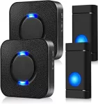 Wireless Doorbell COTINSE ( Color Black 2 Push Buttons + 2 Plug in Receivers )