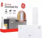 Wireless Doorbell GE ( Color White 1 Push Buttons+ 1 Plug in Receiver with battery )