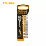 TOLSEN 14PCS 1/4″ RATCHET HANDLE WITH SOCKET SET
