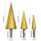 WISEUP 3pcs HSS Step Drill Bit Set, Cone Drill Bit