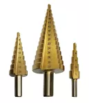 WISEUP 3pcs HSS Step Drill Bit Set, Cone Drill Bit