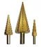 WISEUP 3pcs HSS Step Drill Bit Set, Cone Drill Bit