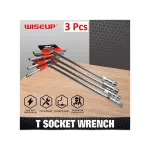 WISEUP Chrome Vanadium (8mm-10mm-12mm) T-bar Socket Spanner Socket Wrench Nut Spinner (Pack Of 3)