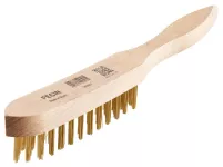 HAND BRUSH WITH HANDLE 4 ROWS COATED STEEL