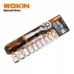 RATCHET HANDLE WITH SOCKETS SET 1/2" 12PCS (INDUSTRIAL) WOKIN