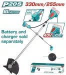TOTAL Lithium String Trimmer And Brush Cutter 40V (by2x20v) Without Battery And Charger