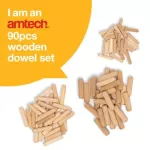 Wooden Dowel Set 90pcs Amtech