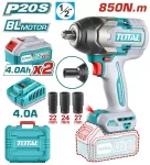 TOTAL Cordless Impact Wrench Battery 20V / 4Ah / 850Nm / 2 Batteries