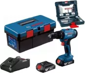 Bosch Cordless Impact Drill/Drivers 18V 56 Nm With 2 Batteries 2 Ah + 43 Pcs Acc And Fisherman Box