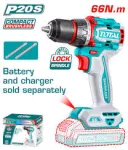 TOTAL Compact Brushless Cordless Drill 20V/66Nm Without Battery And Charger