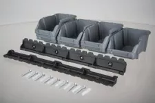 Set Of 10 Open Plastic Storage Boxes, Grey Color, No. 10, Dimensions 103×165×75 Mm, Brand: MANO