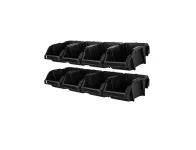 Set Of 10 Open Plastic Storage Boxes, Black Color, No. 10, Dimensions 103×165×75 Mm, Brand: MANO