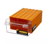 Plastic Drawers No. 60, Yellow Color, Size 260×340×150 Mm, Brand: MANO, Made In Turkey.