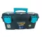 Plastic Tool Box With Upper Compartments, Turquoise Color, New Model, 16 Inches, Size 410×206×192 Mm, Brand: MANO, Made In Turkey.