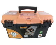 Plastic Tool Box With Upper Compartments And Movable Internal Drawers, Peach Color, 17 Inches, Size ...