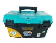 Plastic Tool Box With Upper Compartments And Movable Internal Drawers, Turquoise Color, New Model, 1...