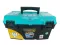 Plastic Tool Box With Upper Compartments And Movable Internal Drawers, Turquoise Color, New Model, 17 Inches, Size 434×250×238 Mm, Brand: MANO