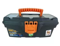 Plastic Tool Box With Upper Compartments, Yellow Color, 13 Inches, Size 320×165×135 Mm, Brand: MANO,...