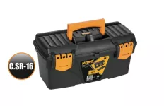 Plastic Tool Box, Yellow Color, 16 Inches, Size 410×206×192 Mm, Brand: MANO, Made In Turkey
