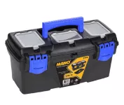 Plastic Tool Box With Upper Compartments, Blue Color, 16 Inches, Size 410×206×192 Mm, Brand: MANO, M...