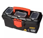 Plastic Tool Box With Upper Compartments, Red Color, 13 Inches, Size 320×165×135 Mm, Brand: MANO, Ma...