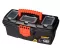 Plastic Tool Box With Upper Compartments, Red Color, 13 Inches, Size 320×165×135 Mm, Brand: MANO, Made In Turkey.