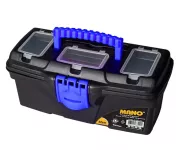 Plastic Tool Box With Upper Compartments, Blue Color, 13 Inches, Size 320×165×135 Mm, Brand: MANO, M...