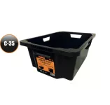 Plastic Heavy-Duty Open Storage Box, 35 Liters, Size 406×602×215 Mm, Brand: Mano, Made In Turkey.