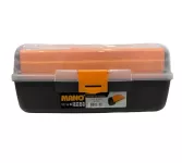 Plastic Tool Box With Top Compartments And Removable Inner Drawers, Transparent, 16 Inches, Dimensio...