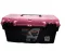 Plastic Tool Box With Top Compartments, 16 Inches, Pink Color, Dimensions: 410×209×195 Mm, Brand: Mano, Made In Turkey.