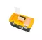 Plastic Tool Box With Metal Latch And Top Compartments, 19-inch Size (486×267×242 Mm), Manno Brand, Made In Turkey.