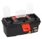 Black Plastic Tool Box With Top Compartments, 13-inch Size (320×165×135 Mm), Mano Brand, Made In Turkey.
